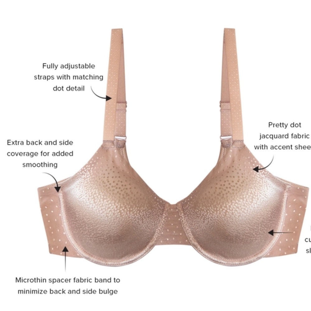 Wacoal Women's Back Appeal Underwire Bra 855303 ROSE Size 34DDD/UK34E - Picture 2 of 4
